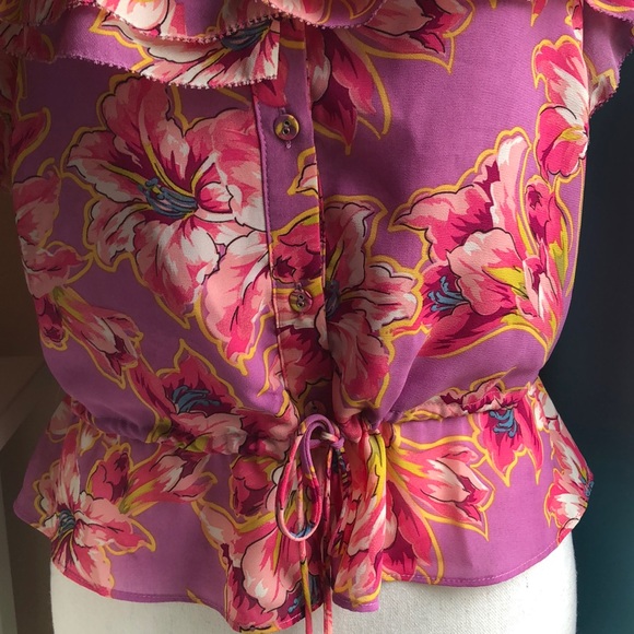 Astr Floral Ruffle Tank Top - Picture 2 of 6